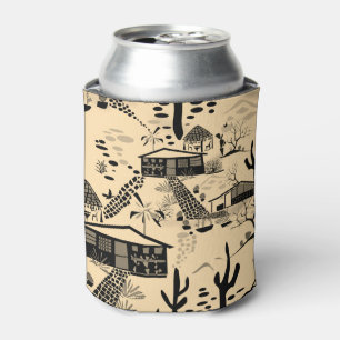 Porta-lata Deserto sem costura areia paisagem casas de laranj