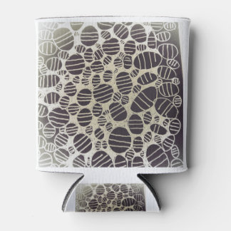 Porta-lata Design de abstrato preto e branco redondo
