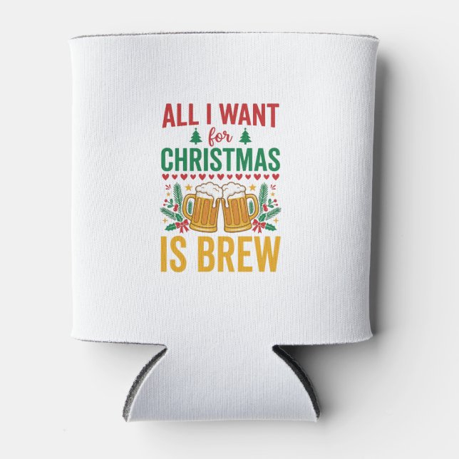 Porta-lata Design de Bebida de Férias Christmas Brew (Frente)
