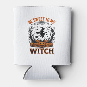 Porta-lata Design de Bruxa de Halloween Seja Doce ou Seja Enf