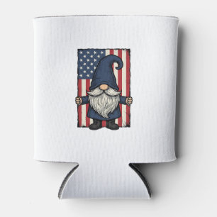 Porta-lata Design de Camisa de Bandeira Vintage Gnome Patriot