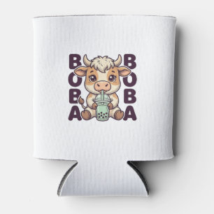 Porta-lata Design de camiseta vintage de chá de boba de vaca 