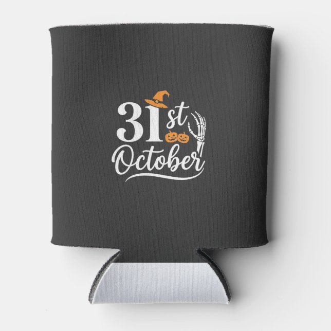 Porta-lata Design de Chapéu de Bruxa de Abóbora de Halloween  (Frente)