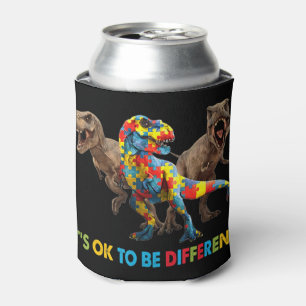 Porta-lata Design de Consciência do Autismo Dinossauro apres