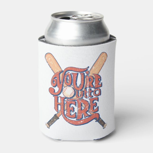 Porta-lata Design de Fã de Beisebol Softbol Retro (Can Front)