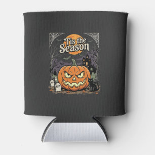 Porta-lata Design de Gato Abóbora da Temporada de Halloween_1