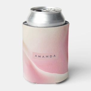 Porta-lata Design de Onda de Seda Rosa Suave Personalizado