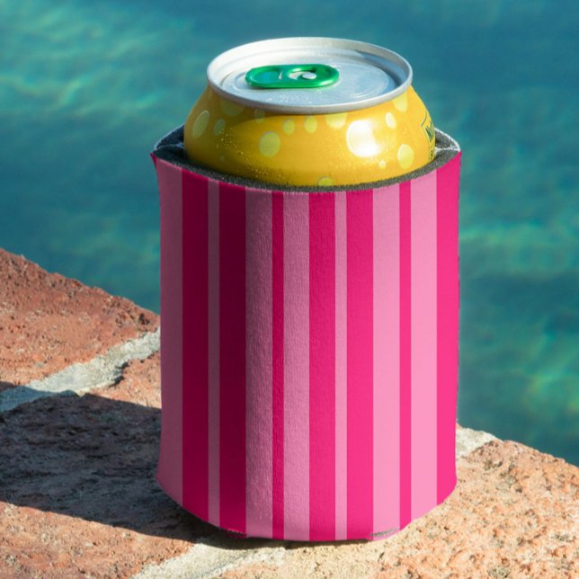 Porta-lata Design de padrão de faixa de Na moda rosa-claro e  (Criador carregado)
