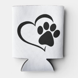 Porta-lata Design de PawPrint e Heart