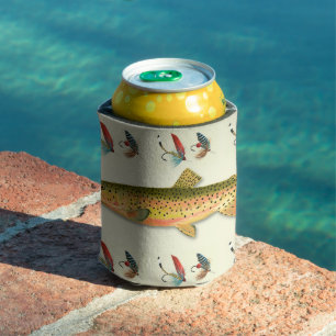 Porta-lata Design de truta de pesca com mosca para aniversári