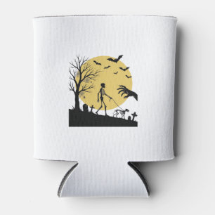 Porta-lata Design de Vetor de Cão de Esqueleto de Halloween V