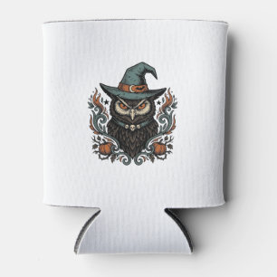Porta-lata Design de Vetor de Chapéu de Bruxa Coruja de Hallo