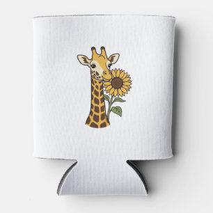 Porta-lata Design de Vetor de Girassol de Girafa Vintage_1