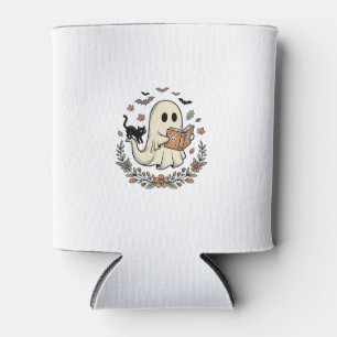Porta-lata Design de Vetor Floral de Gato Fantasma Vintage de