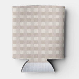 Porta-lata Design de Xadrez Bege Minimalista