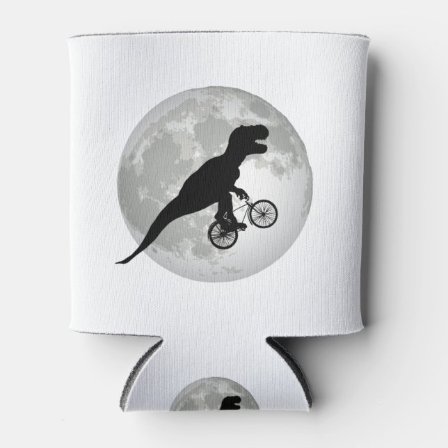 Porta-lata Design Divertido de T-Rex Voando na Lua (Frente)