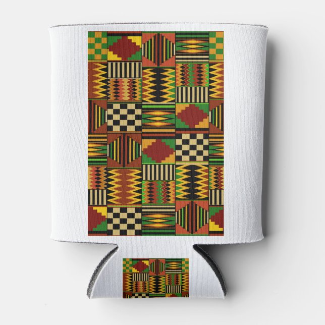 Porta-lata Design do Royal Kente Cloth Africano (Frente)