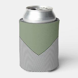 Porta-lata Design e triângulo verde do fogão preto e branco