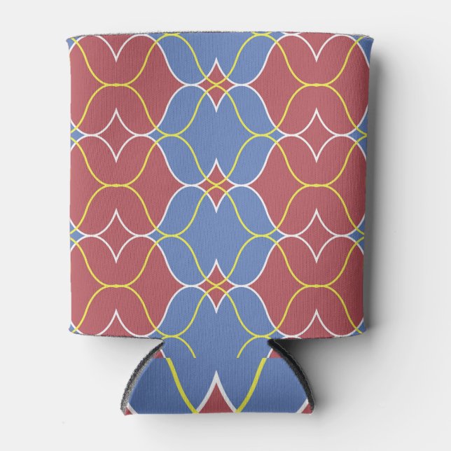 Porta-lata Design Geométrico Vintage Wavy Lines (Frente)