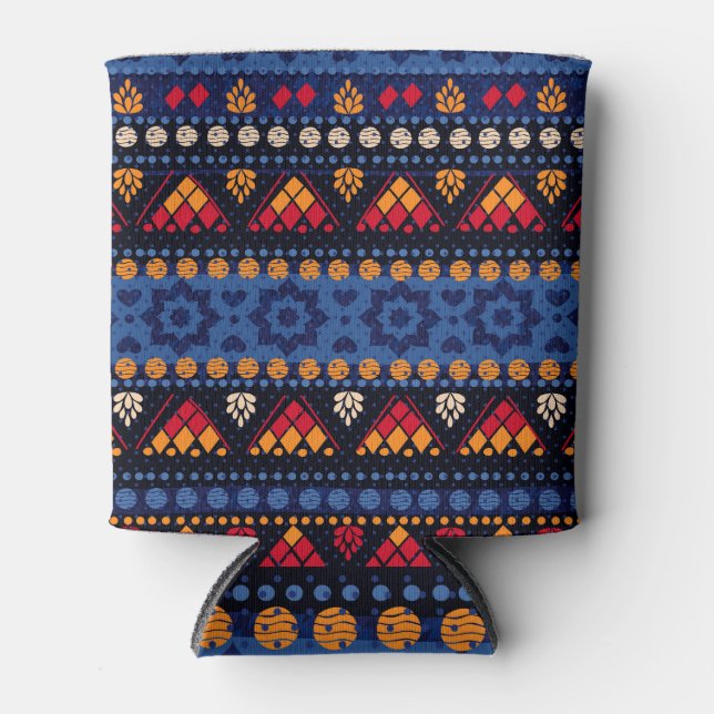 Porta-lata Design Tribal: Padrão Multifuncional Sem Olhos. (Frente)