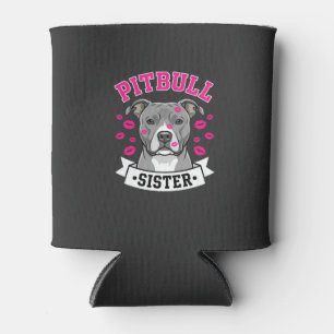 Porta-lata Design Vetorial de Amante de Cachorro Irmã Pitbull