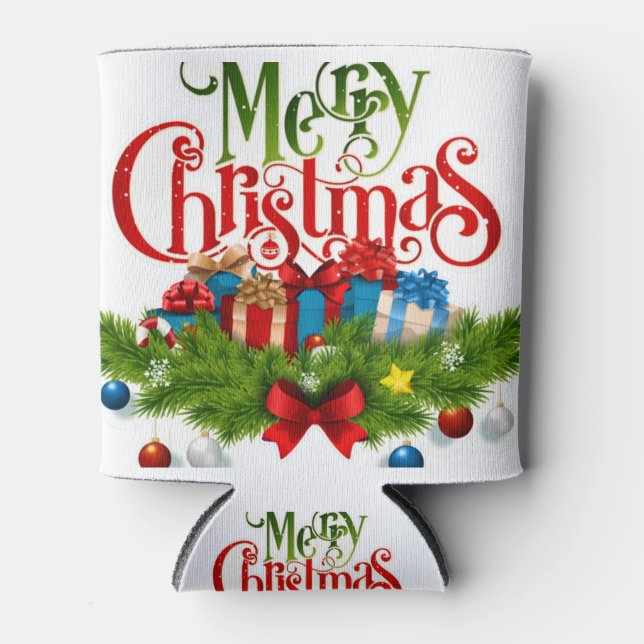 Porta-lata Designs de Natal divertidas (Frente)