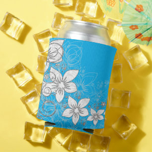 Porta-lata Deslocamento Floral de DaTECN em Azul
