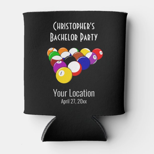 Porta-lata Despedida de Piscina de solteiro Billards de casam (Frente)