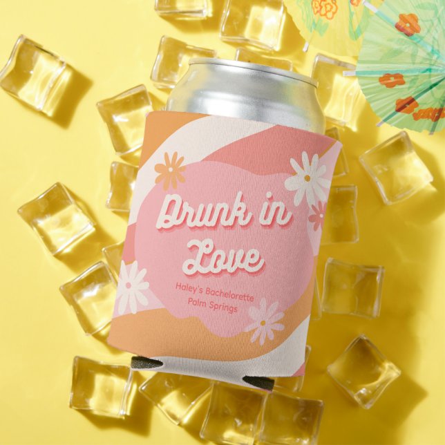 Porta-lata Despedida de Solteira Rosa Retrô Can cooler (Verão in situ)