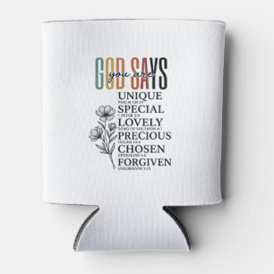 Porta-lata Deus Diz Que Você É Flor De Fé Camisa Vintage Desi
