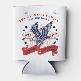 Porta-lata Dia 4 de julho da Independência. Texto editável.