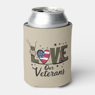 Porta-lata Dia de Amar Nossos Veteranos Orgulhoso Dia do Vete