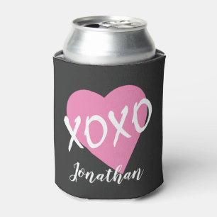 Porta-lata Dia de os namorados Cor-de-Rosa XOXO Preto