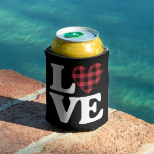 Porta-lata Dia de os namorados Heart Xadrez Love