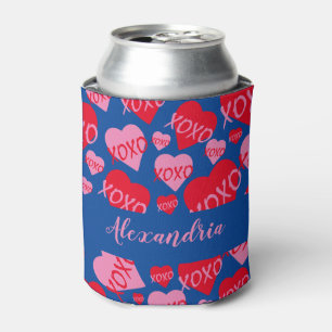 Porta-lata Dia de os namorados Vermelho Cor-de-Rosa XOXO Padr