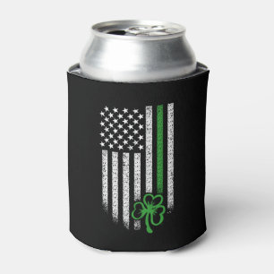 Porta-lata Dia de São Patrício Americano Flag Shamrock Lucky