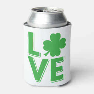 Porta-lata Dia de São Patrício Amor Irlandês Trevo Verde