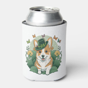 Porta-lata Dia de São Patrício Feliz do Corgi Lover Shamrock