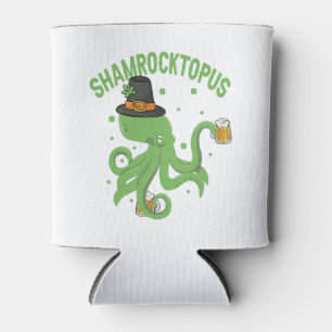 Porta-lata Dia de São Patrício Octopus Shamrocktopus Leprecha