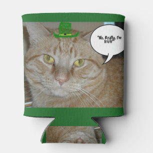 Porta-lata Dia de São Patrício Orange Tabby Cat