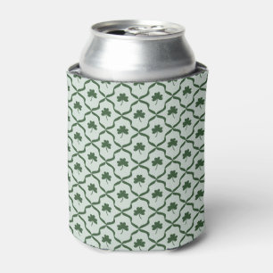 Porta-lata Dia de São Patrício Treliça de Trevo Preppy Shamro
