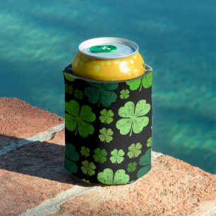 Porta-lata Dia de São Patrick, Clovers - Preto Verde