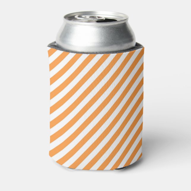 Porta-lata Diagonal orange and white stripes pattern (Can Back)