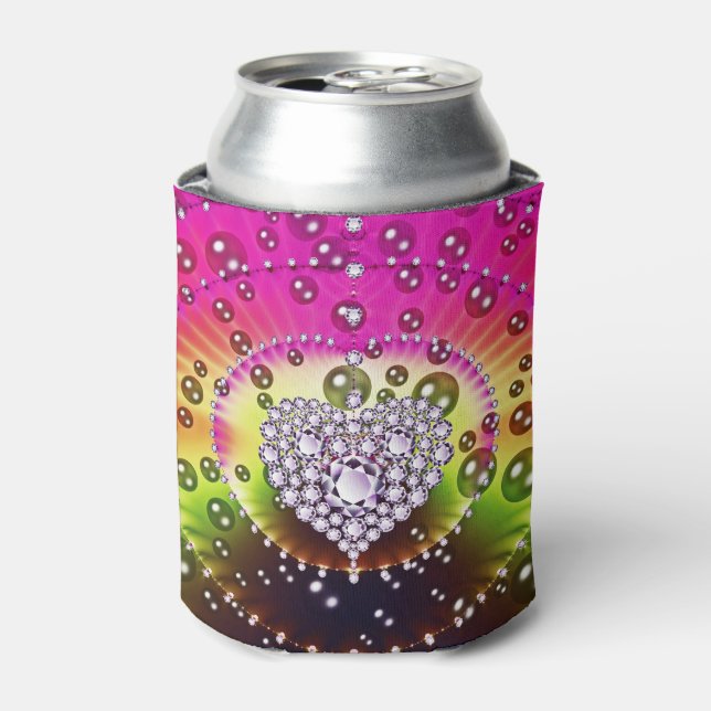 Porta-lata Diamond Heart Bling Can Cooler (Can Front)