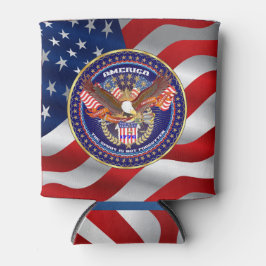 Porta-lata Dim Patriótico. 3" (diâmetro), altura de 3,75"