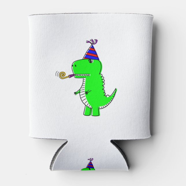 Porta-lata Dinossauro Feliz de Aniversário (Frente)