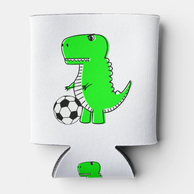 Porta-lata Dinossauro Verde Adora Futebol (Frente)