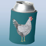 Porta-lata Diversão da Watercolor Wyandotte Chicken Hen<br><div class="desc">Uma pintura de aquarela divertida e caprichosa de um Frango Wyandotte. Ideal para um amante de animais ou aves. Excelente para uma festa de galinha! Arte original de Nic Squirrell.</div>