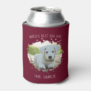 Porta-lata Diversão Foto Personalizada de Pet Melhor Pai de C