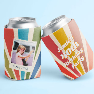 Porta-lata Diversão Retro Personalizado 40º Aniversário Foto 
